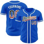 Personalized Vintage USA Flag Cream Baseball Jersey - Custom Name & Number, Thunder Blue Team Jersey Personalized Thunder