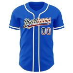 Personalized Vintage USA Flag Cream Baseball Jersey - Custom Name & Number, Thunder Blue Team Jersey Personalized Thunder