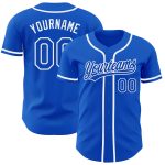 Custom Name Number Baseball Jersey Thunder Blue White Authentic Team Personalized Thunder Blue White Authentic Baseball Jersey