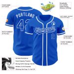 Custom Name Number Baseball Jersey Thunder Blue White Authentic Team Personalized Thunder Blue White Authentic Baseball Jersey