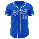 Custom Name Number Baseball Jersey Thunder Blue White Authentic Team Personalized Thunder Blue White Authentic Baseball Jersey