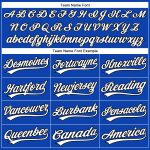 Custom Team Baseball Jersey with Name & Number, 3D Pattern Design Football Helmet in Thunder Blue/Black/White Personalized