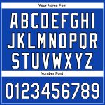Custom Team Baseball Jersey with Name & Number, 3D Pattern Design Football Helmet in Thunder Blue/Black/White Personalized