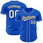 Custom Name Number Thunder Blue White Black Authentic Baseball Jersey - Personalized Team Apparel Personalized Thunder Blue
