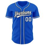 Custom Name Number Thunder Blue White Black Authentic Baseball Jersey - Personalized Team Apparel Personalized Thunder Blue
