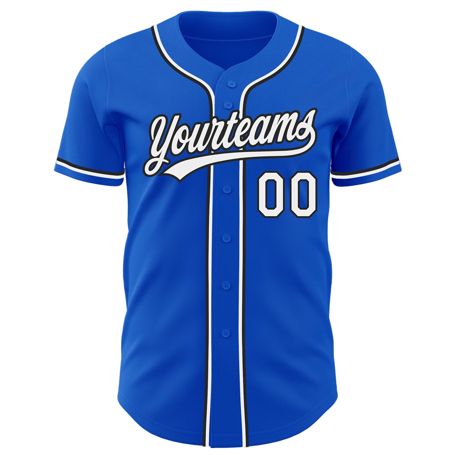 Personalized Thunder Blue White-Black Authentic Baseball Jersey Team Custom Name and Number Custom Name Number Thunder Blue White Black Authentic Baseball Jersey - Personalized Team Apparel Personalized Thunder Blue - Image 2