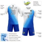 Custom Geometric Shape Thunder Blue White-Black Volleyball Jersey with Name and Number - Personalized Team Uniform Personalized