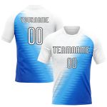 Custom Geometric Shape Thunder Blue White-Black Volleyball Jersey with Name and Number - Personalized Team Uniform Personalized