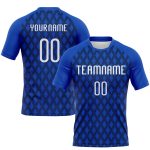Custom Name Number Volleyball Jersey - Personalized Thunder Blue Black White Geometric Shape Sublimation Team Uniform Personalized