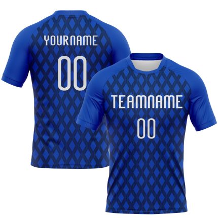 Custom Name Number Volleyball Jersey - Personalized Thunder Blue Black White Geometric Shape Sublimation Team Uniform Personalized
