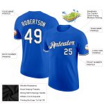Custom Team Performance T-Shirt with Personalized Name & Number - Thunder Blue White-Black Personalized Thunder Blue White-Black