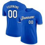 Custom Team Performance T-Shirt with Personalized Name & Number - Thunder Blue White-Black Personalized Thunder Blue White-Black