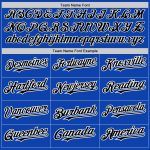 Custom Name and Number Personalized Thunder Blue White Black Pinstripe Baseball Jersey - Authentic Split Fashion Personalized