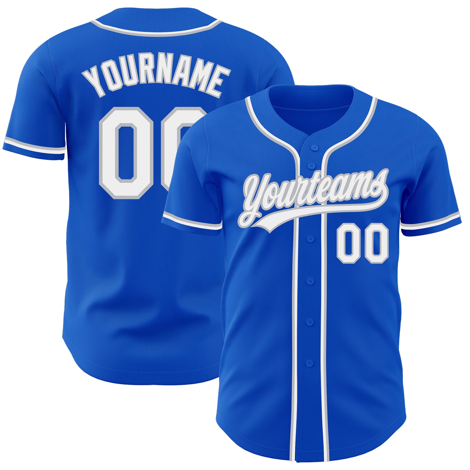 Custom Name Number Baseball Jersey Thunder Blue White Gray Authentic Personalized Thunder Blue White-Gray Authentic Baseball