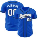 Custom Name Number Personalized Thunder Blue Gray Baseball Jersey Authentic Team Personalized Thunder Blue White Gray-Black