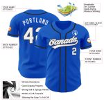 Custom Name Number Personalized Thunder Blue Gray Baseball Jersey Authentic Team Personalized Thunder Blue White Gray-Black