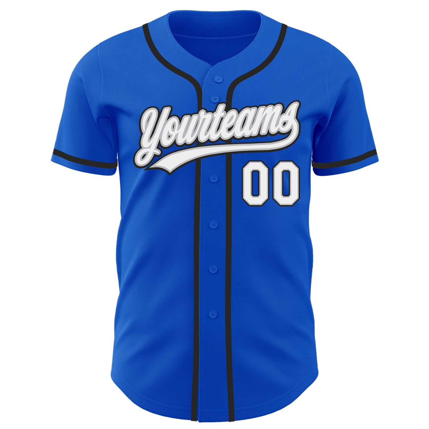 Personalized Thunder Blue White Gray-Black Authentic Baseball Jersey Team Custom Name and Number Custom Name Number Personalized Thunder Blue Gray Baseball Jersey Authentic Team Personalized Thunder Blue White Gray-Black - Image 2