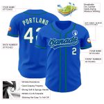 Custom Name Number Baseball Jersey Thunder Blue White Kelly Green Authentic Personalized Thunder Blue White-Kelly Green Authentic