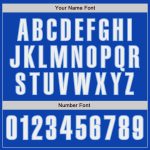 Personalized Authentic Baseball Jersey in Thunder Blue and Light Blue Color Personalized Thunder Blue White-Light Blue Authentic