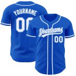 Custom Name Number Authentic Baseball Jersey Thunder Blue White Light Blue Personalized Thunder Blue White-Light Blue Authentic