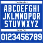 Custom Team Name and Number Thunder Blue Performance T-Shirt - White and Light Blue Design Personalized Thunder Blue White-Light
