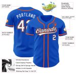 Thunder Blue White Navy-Orange Custom Baseball Jersey with Personalized Name and Number - Authentic Team Gear Personalized
