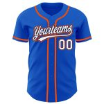 Thunder Blue White Navy-Orange Custom Baseball Jersey with Personalized Name and Number - Authentic Team Gear Personalized