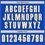 Personalized Thunder Blue White and Old Gold Baseball Jersey - Authentic Fan Gear Personalized Thunder Blue White-Old Gold