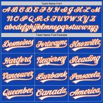 Custom Name and Number Thunder Blue White-Orange Baseball Jersey - Personalized Authentic Team Apparel Personalized Thunder