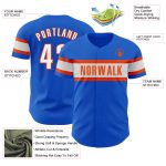Personalized Thunder Blue White-Orange Baseball Jersey for Authentic Fans Personalized Thunder Blue White-Orange Authentic