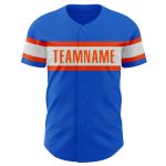 Personalized Thunder Blue White-Orange Baseball Jersey for Authentic Fans Personalized Thunder Blue White-Orange Authentic