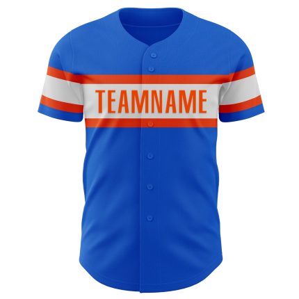 Personalized Thunder Blue White-Orange Baseball Jersey for Authentic Fans Personalized Thunder Blue White-Orange Authentic