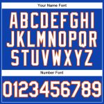 Custom Team Performance T-Shirt with Name & Number - Thunder Blue White-Orange Personalized Thunder Blue White-Orange Performance
