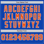 Custom Personalized Thunder Blue White-Orange Baseball Jersey with Name and Number - Authentic Split Fashion Design Personalized