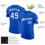 Custom Team Performance T-Shirt with Personalized Name and Number - Thunder Blue and White Personalized Thunder Blue White