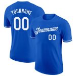 Custom Team Performance T-Shirt with Personalized Name and Number - Thunder Blue and White Personalized Thunder Blue White