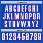 Custom Name and Number Authentic Baseball Jersey Thunder Blue White-Pink - Personalized Team Jersey Personalized Thunder