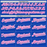 Custom Name and Number Personalized Baseball Jersey - Thunder Blue White-Pink Pinstripe Authentic Split Fashion Personalized