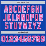 Custom Name and Number Personalized Baseball Jersey - Thunder Blue White-Pink Pinstripe Authentic Split Fashion Personalized