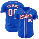 Personalized Authentic Baseball Jersey in Thunder Blue with White-Red Accents Personalized Thunder Blue White-Red Authentic