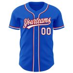 Personalized Authentic Baseball Jersey in Thunder Blue with White-Red Accents Personalized Thunder Blue White-Red Authentic