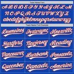 Personalized Authentic Baseball Jersey in Thunder Blue with White-Red Accents Personalized Thunder Blue White-Red Authentic