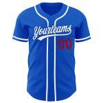 Custom Name and Number Personalized Thunder Blue White-Red Baseball Jersey - Authentic Team Apparel Personalized Thunder