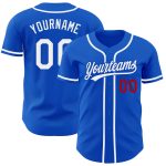 Custom Name and Number Personalized Thunder Blue White-Red Baseball Jersey - Authentic Team Apparel Personalized Thunder