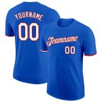 Custom Team Performance T-Shirt with Personalized Name & Number - Thunder Blue White-Red Personalized Thunder Blue White-Red