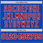 Custom Name and Number Personalized Baseball Jersey - Thunder Blue White Red Pinstripe Authentic Split Fashion Personalized