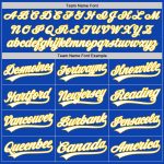 Custom Baseball Jersey with Personalized Name and Number - Thunder Blue White-Yellow Authentic Team Apparel Personalized