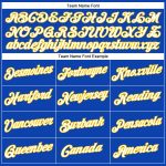 Custom Team Name Number Thunder Blue White-Yellow Performance T-Shirt - Personalized Sportswear Personalized Thunder Blue