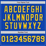 Personalized Custom Name Number Thunder Blue Yellow Pinstripe Baseball Jersey Authentic Fashion Team Personalized Thunder