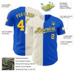 Personalized Custom Name Number Thunder Blue Yellow Pinstripe Baseball Jersey Authentic Fashion Team Personalized Thunder